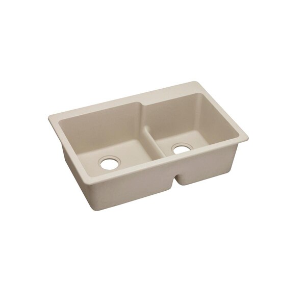 Quartz Classic 33 X 22 X 9-1/2 60/40 Double Bowl Top Mount Sink With Aqua Divide Putty